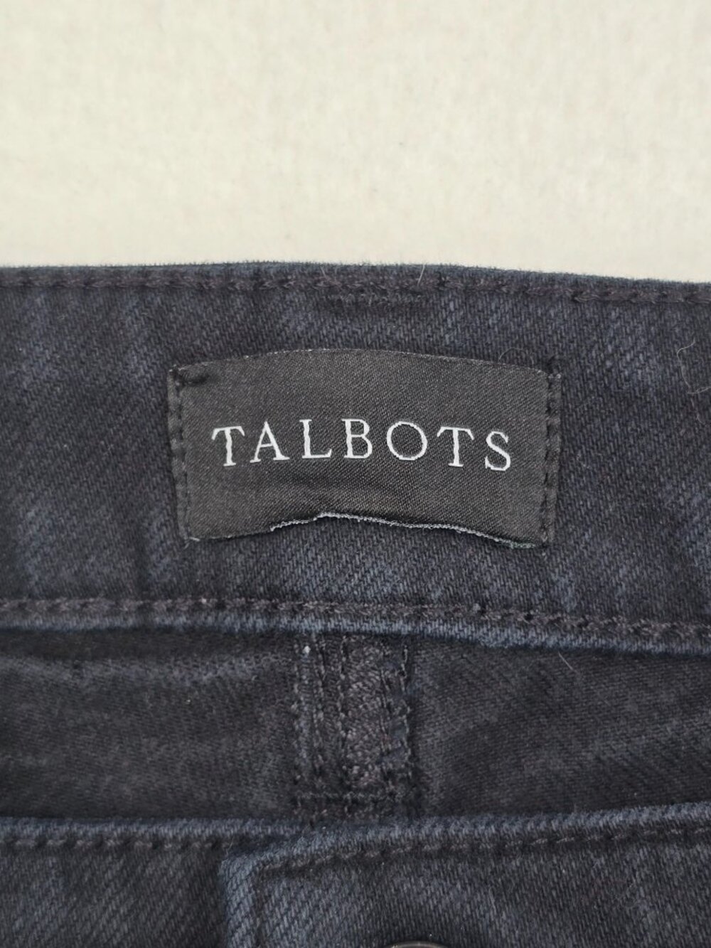 Talbots Womens Straight Leg High Waisted Jeans Size 16 Black Denim Frayed Hem - Picture 4 of 7